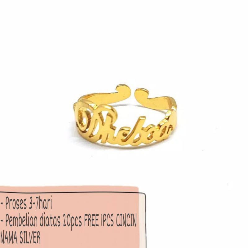 Cincin Nama GOLD atau SILVER (Pembuatan 2 minggu) PGM CN10