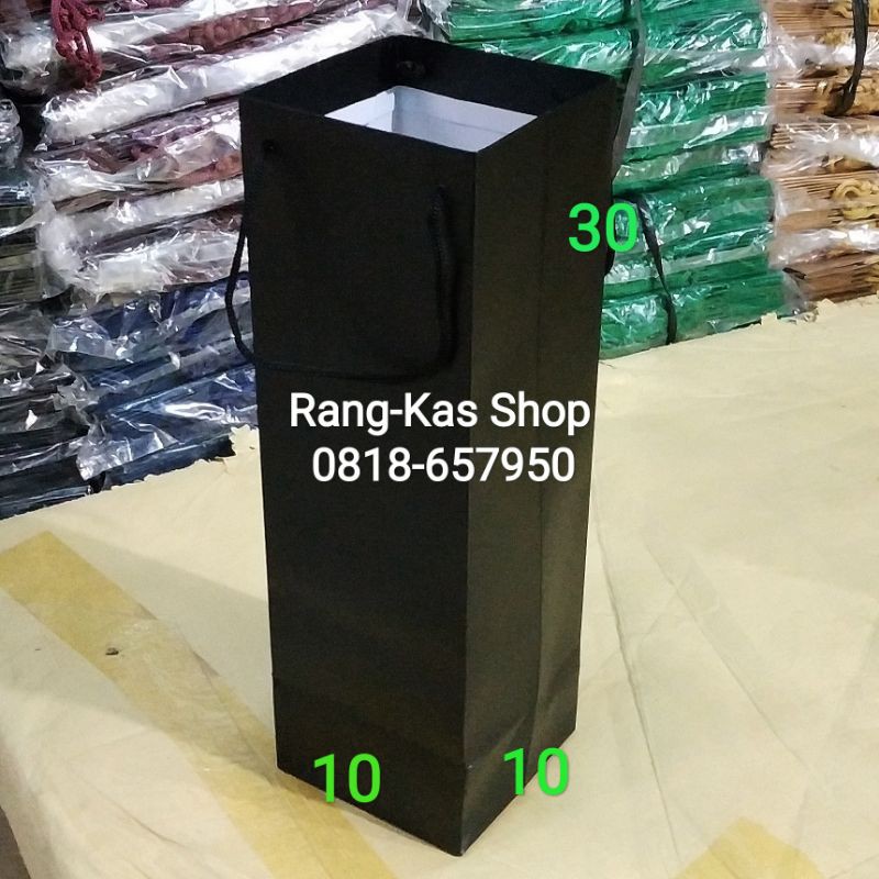 

Paperbag Botol Wine / Madu Ivory Hitam isi 12pcs