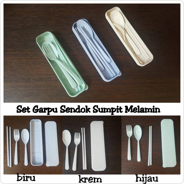 SET ALAT MAKAN SENDOK GARPU SUMPIT AMAN BERSIH