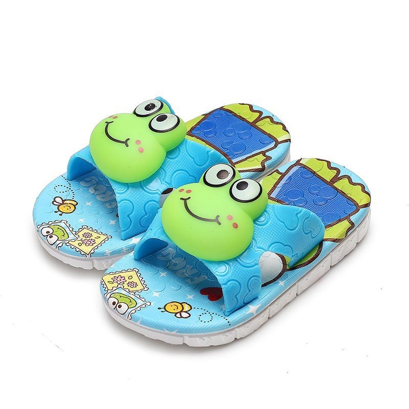 HappyOliver SANDAL BROWN&amp;FROG Sandal selop karet lucu anak, Sandal anak unicorn lucu