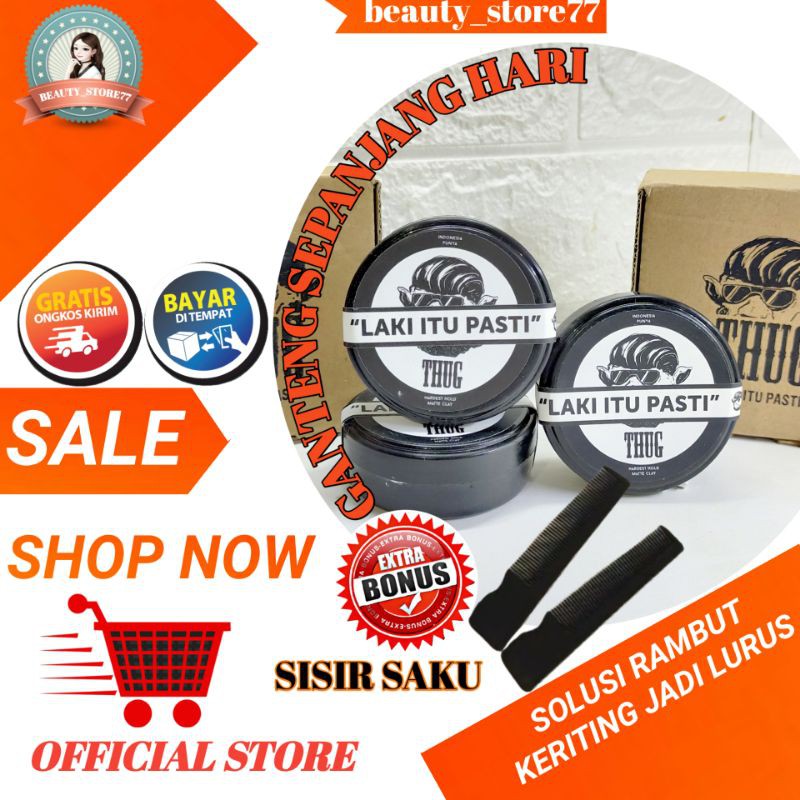PROMO THUG CLAY-CLAY YANG BISA BIKIN RAMBUT LURUS SEKETIKA POMADE RAMBUT PRIA POMADE PELURUS RAMBUT