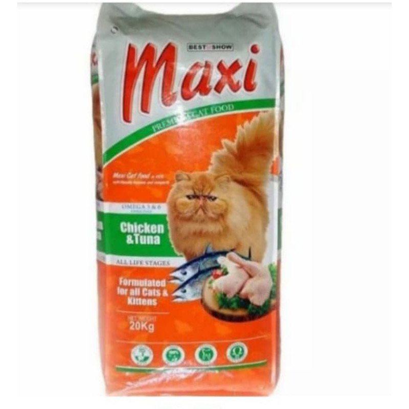 {GOSEND} Makanan Kucing Maxi chicken &amp; tuna Maxi catfood 20kg