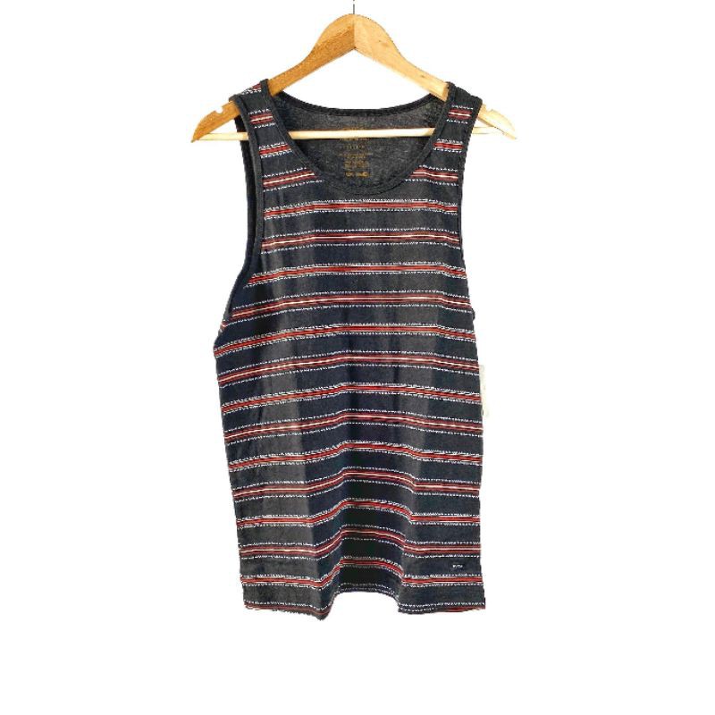 Singlet RVCA Feeder Stripe Black Original
