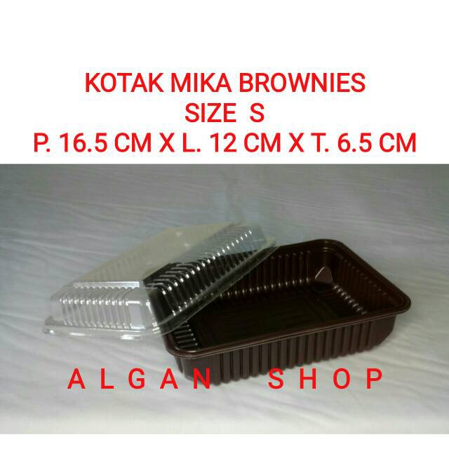Kotak Mika Brownies S Tutup Plastik Box Bento Nasi Makanan Kue Cake Bolu Coklat Puding Agar OPP
