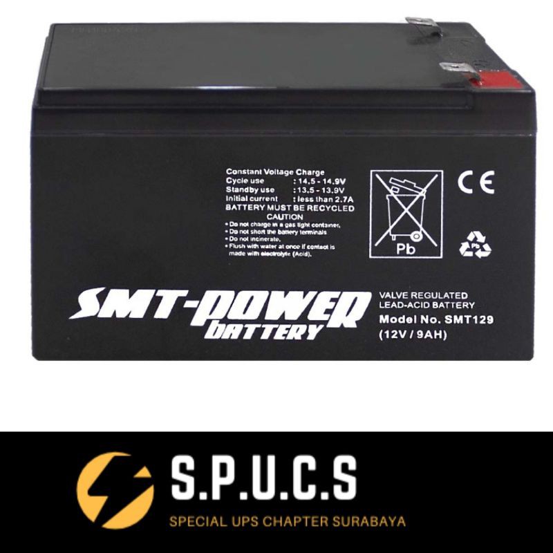 Aki UPS SMT POWER 12V 9AH Baterai UPS/ Deep Cycle/VRLA/Baterai UPS