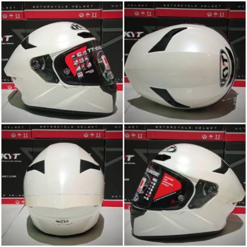 KYT TT COURSE WHITE SOLID