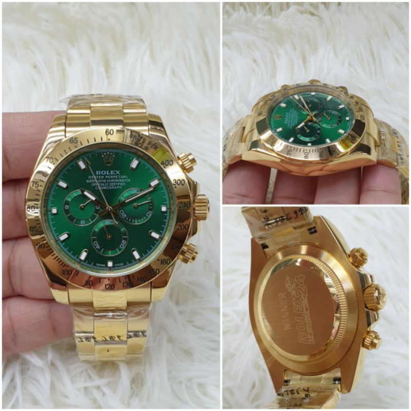 Jam Tangan Pria Rolex Daytona Gold Rantai Stainless Automatic