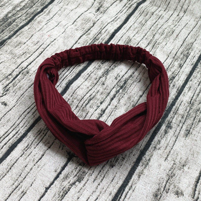 Bando Polos Salur - Bando Bandana Simpul Ala Korea - Headband - Bando Bandana Korea Untuk Wanita-(4-1) #4 Maroon