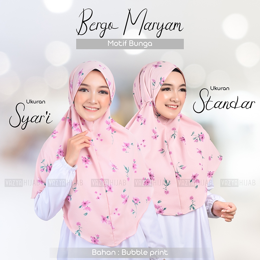 Bergo Maryam Motif Bunga