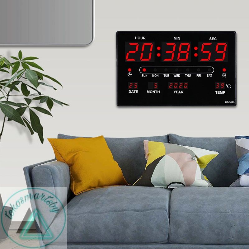 Jam Digital Dinding Dan Meja LED Clock Merah/Hijau/Biru JH 3222