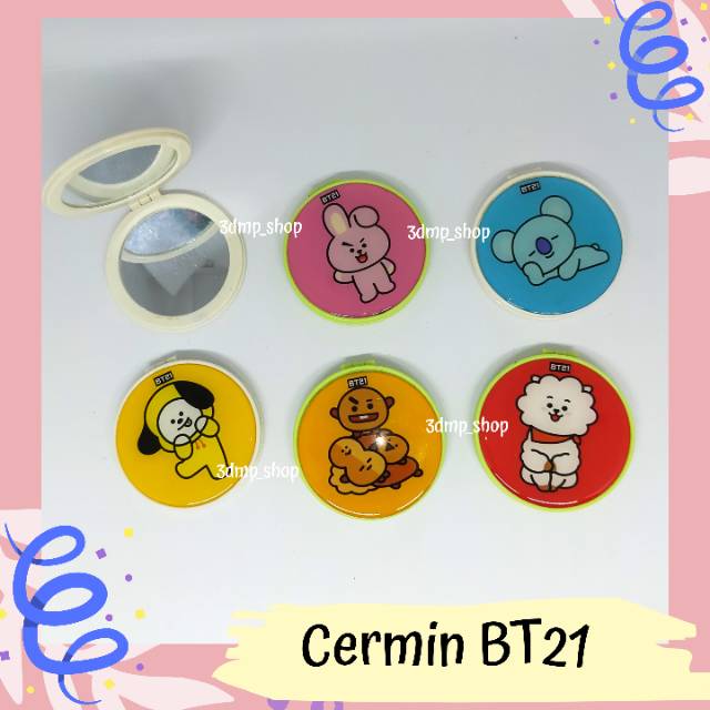 Cermin BT21 BTS Tata Rj Cooky Chimmy Van Shooky