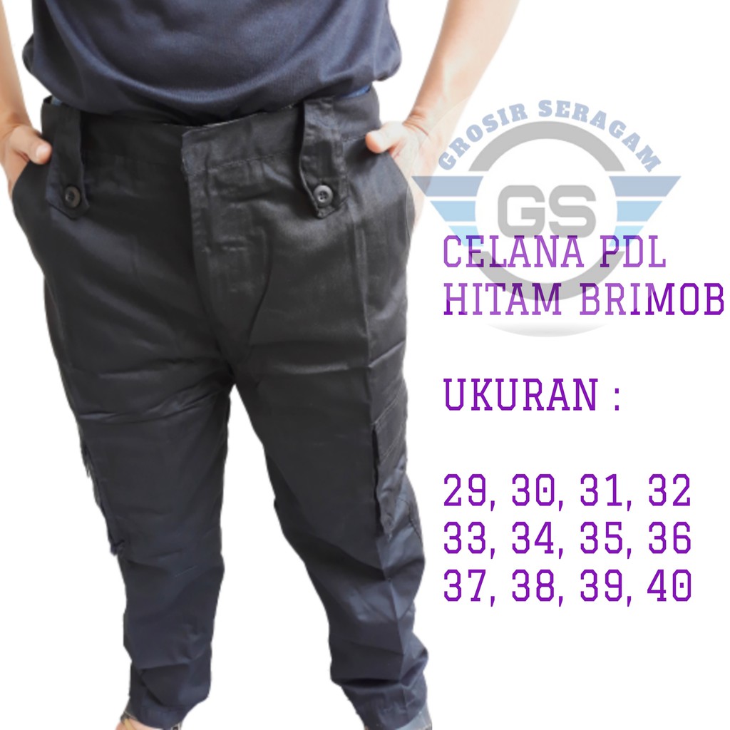 Celana PDL Hitam Brimob Celana Lapangan Hitam Tactical