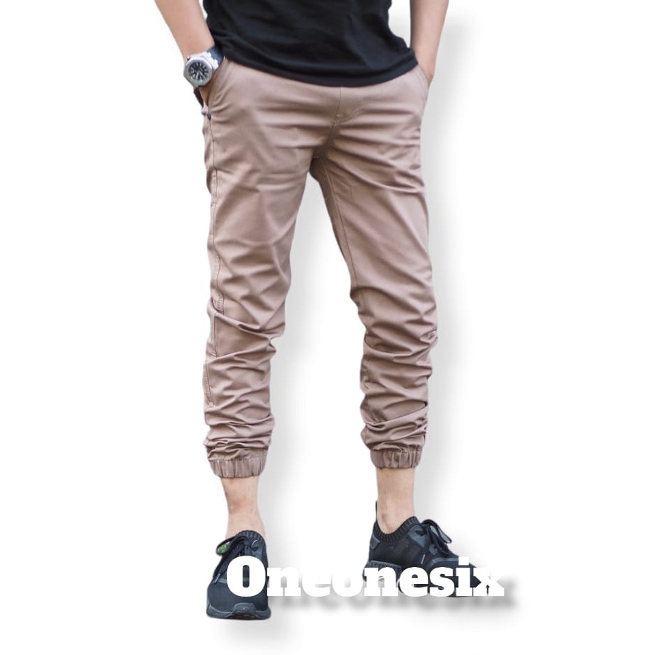 Celana Panjang Jogger Chinos Pria Wanita Premium Joger Chino Polos Bahan Katun Twill Ngaret/melar