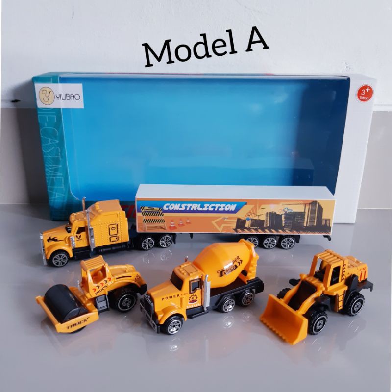 Diecast Set Mobil Truk Kontruksi Alloy - Mainan Miniatur Truck