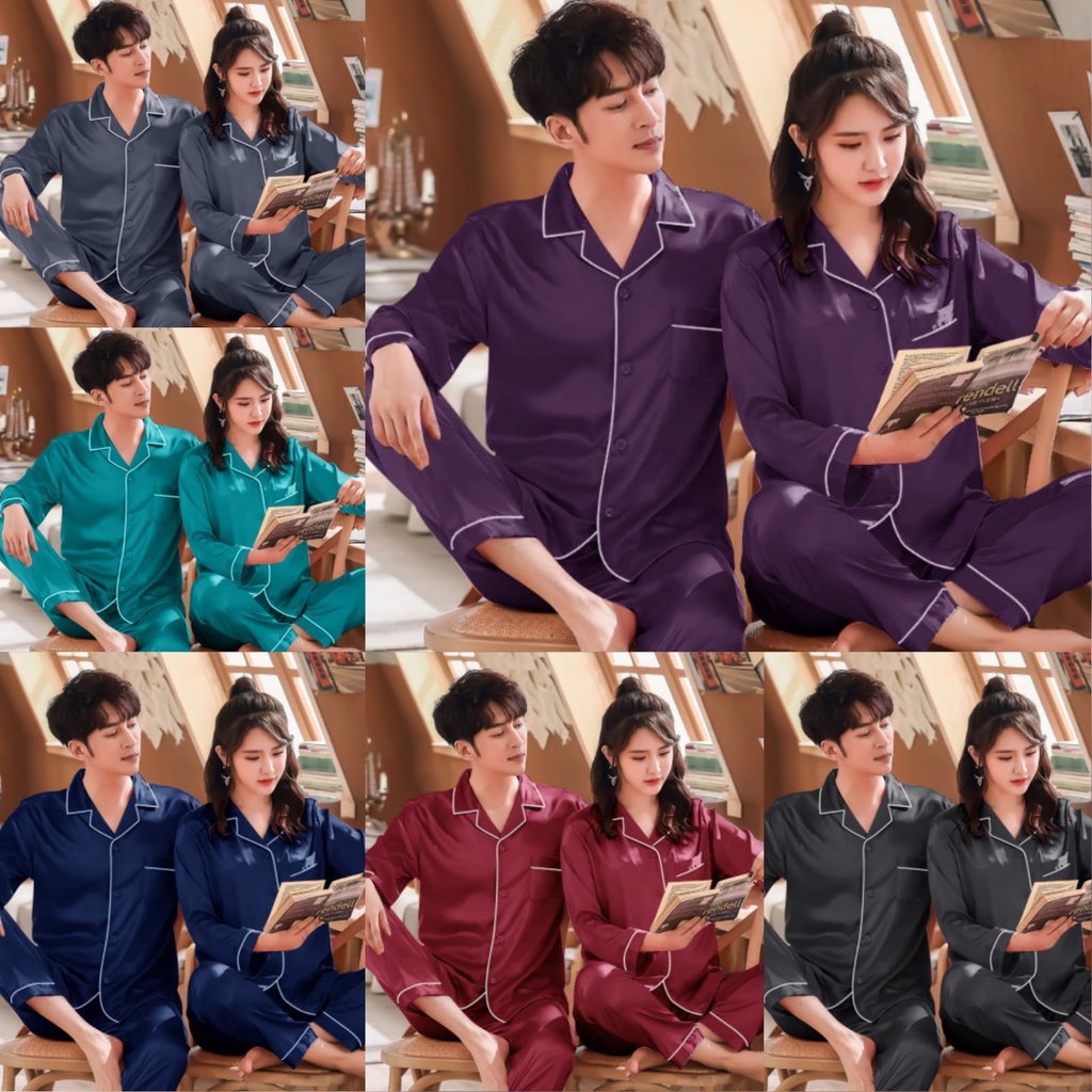 PIYAMA/BAJU TIDUR PASANGAN LENGAN PANJANG SUAMI/ISTRI/CEWEK/COWOK/PRIA/WANITA