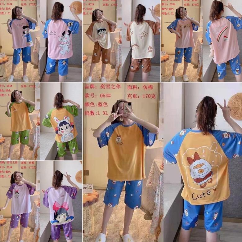 Piyama Import Setelan Celana 7/8 Baju Tidur Wanita Dewasa Import Hpp078