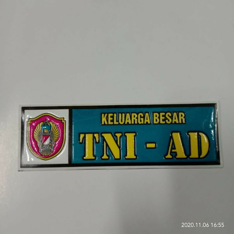 Stiker TNI AD model panjang, stiker TNI AD embos