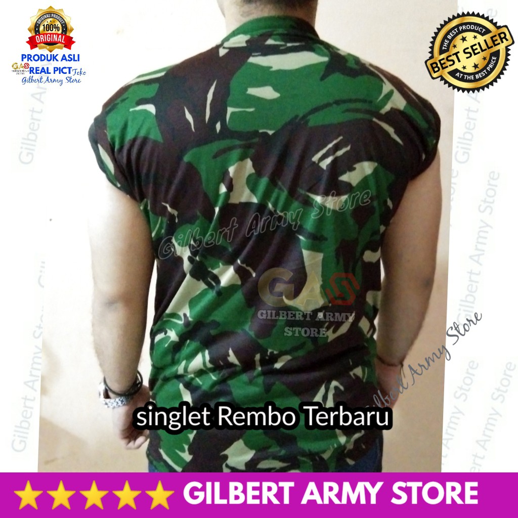 Kaos Singlet Rembo Loreng Kopasus Malvinas Tni Lekbong Lengan Pendek Gilbert Army Store Grosir Murah