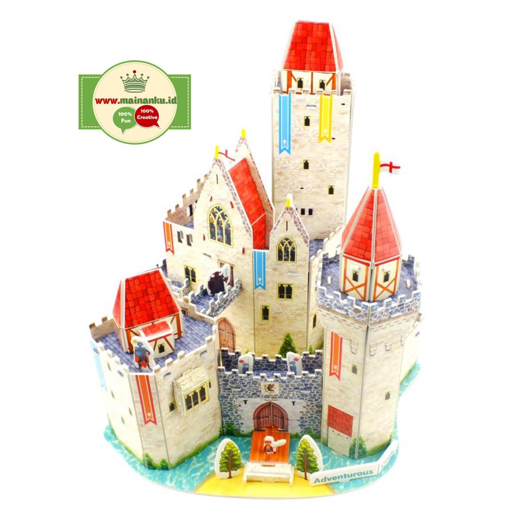 Mainan 3d Puzzle Eksklusif ADVENTUROUS CASTLE | Puzzle 3D Istana