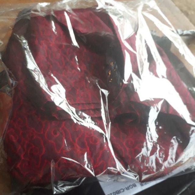 Kemeja Batik Pria Modern Jumbo Motif Mega Mendung Merah