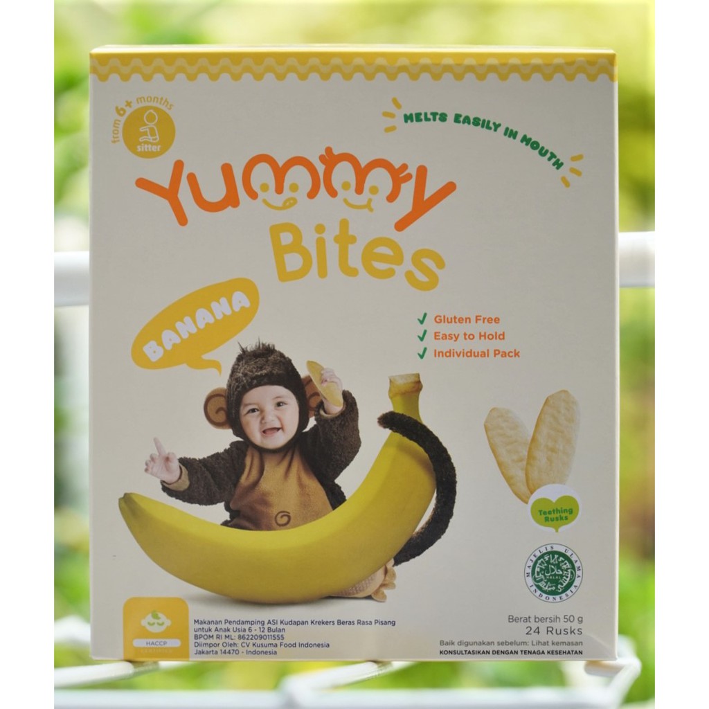 Yummy Bites Baby Rice Cracker 50 gram - Banana