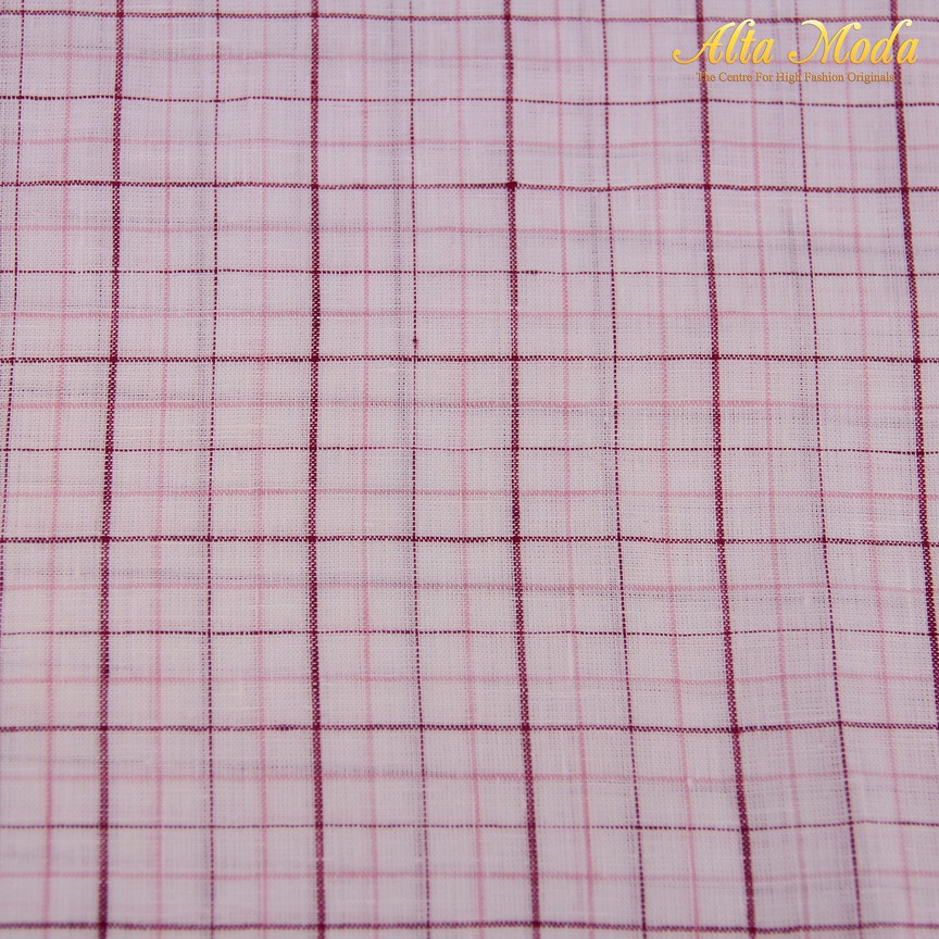 

Alta Moda Linen Shirting Putih Motif Kotak Garis Pink (1M)
