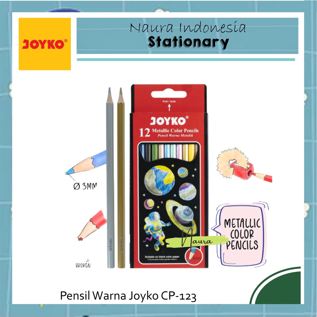 

Pensil Warna Joyko CP-123 | PENSIL WARNA JOYKO 12 METALLIC | JOYKO 12 WARNA CP-123