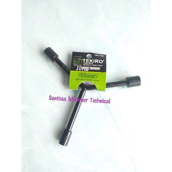 TEKIRO Y 10 x 11 x 13 MM Kunci Sok Sock Shock Soket Cabang 3 Tiga