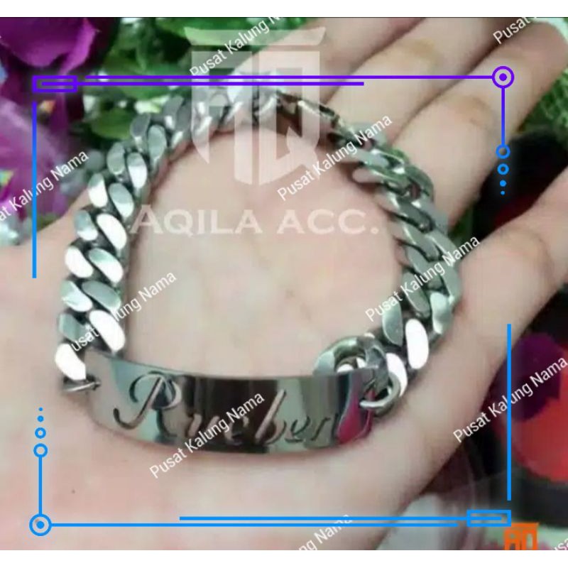 Gelang Nama rantai  Keren/gelang monel/gelang nama