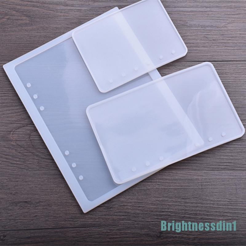 (Brightnessdin1) Cetakan Resin Diy Bentuk Notebook A7 / A6 / A5 Bahan Silikon