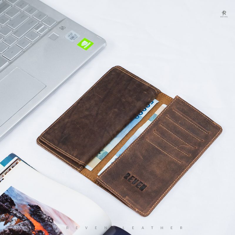 Dompet Tipis Panjang Kulit Pria Reven Gavin Wallet Branded Original Kulit Sapi Asli Premium