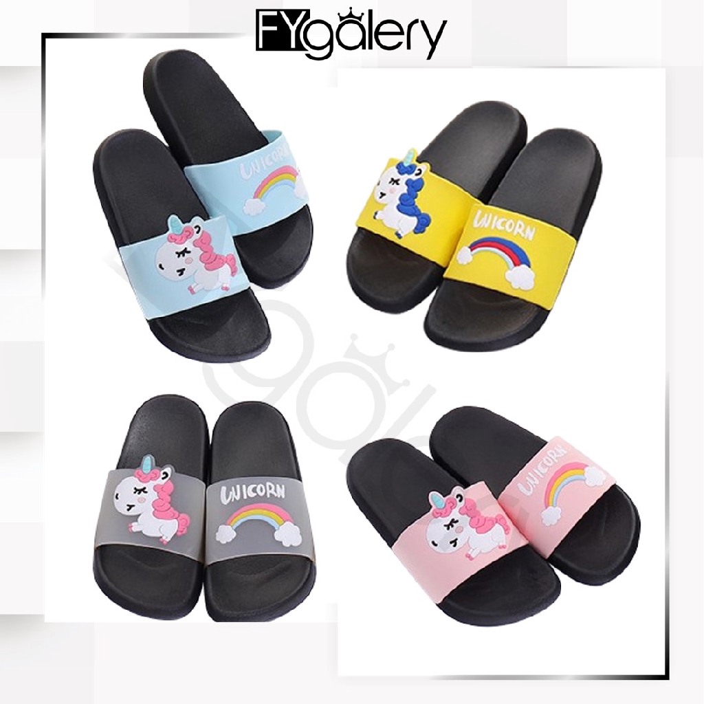 FYGALERY SHS012 SANDAL  SELOP MOTIF UNICORN  SANDAL  SLOP 