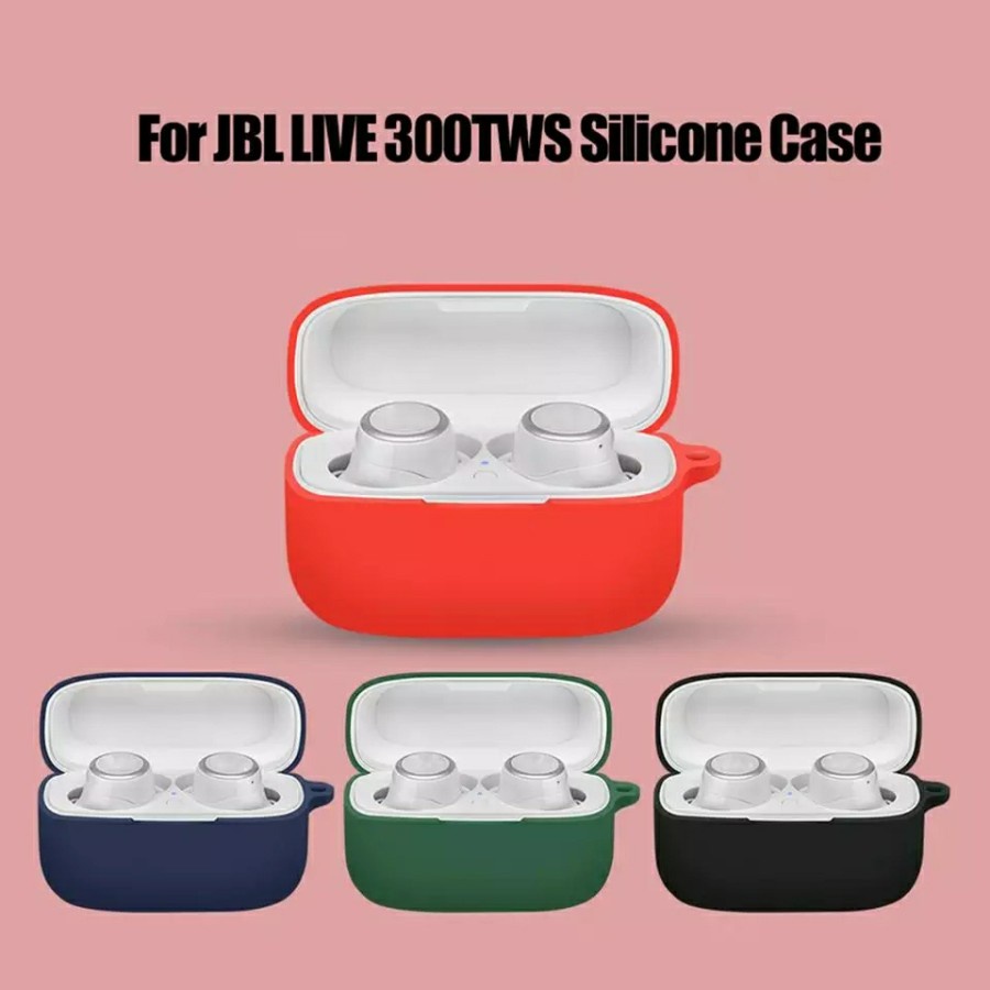 Casing JBL Live 300TWS 300 TWS Case Cover Silicone + carabiner