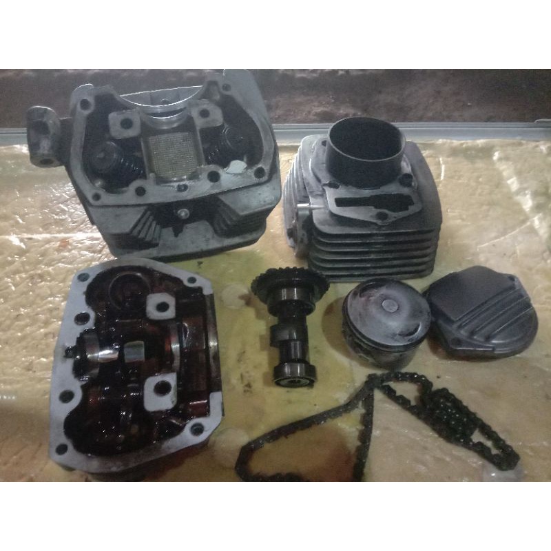 cylinder blok kop blokop megapro 2005  set isi ori origanal copotan lengkap
