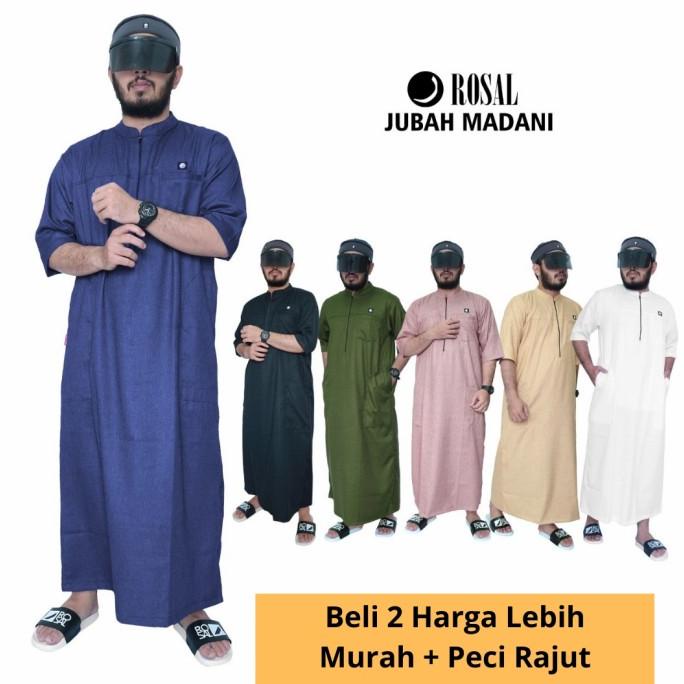 ROSAL Jubah Pria | Gamis Pria, Jubah Madani PREMIUM - Katun Madinah