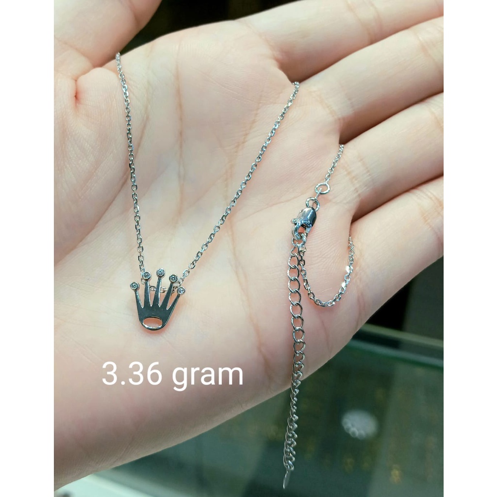 Kalung Emas Putih Crown Kadar 75% 3.36 Gram