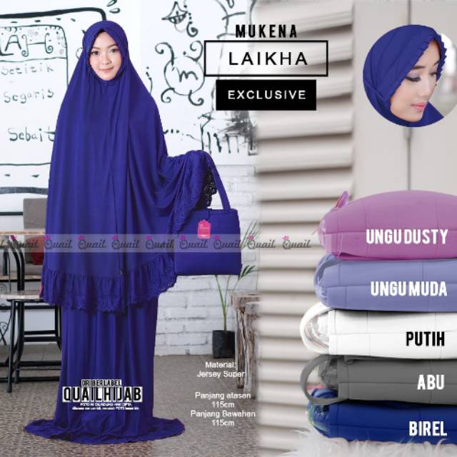 Mukena Laikha Exclusive bahan Jersey Super
