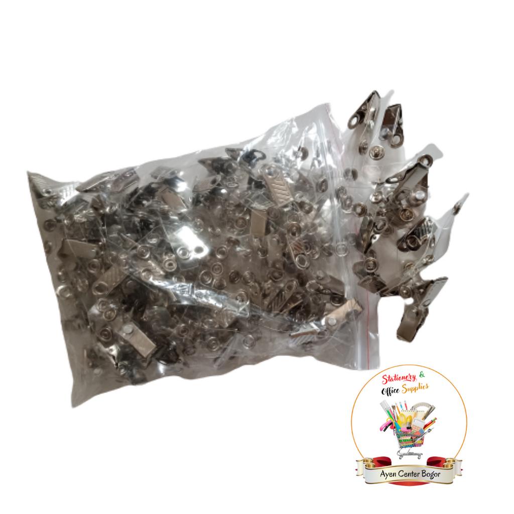 

100 buah Jepitan Name Tag per pak - enc.sup