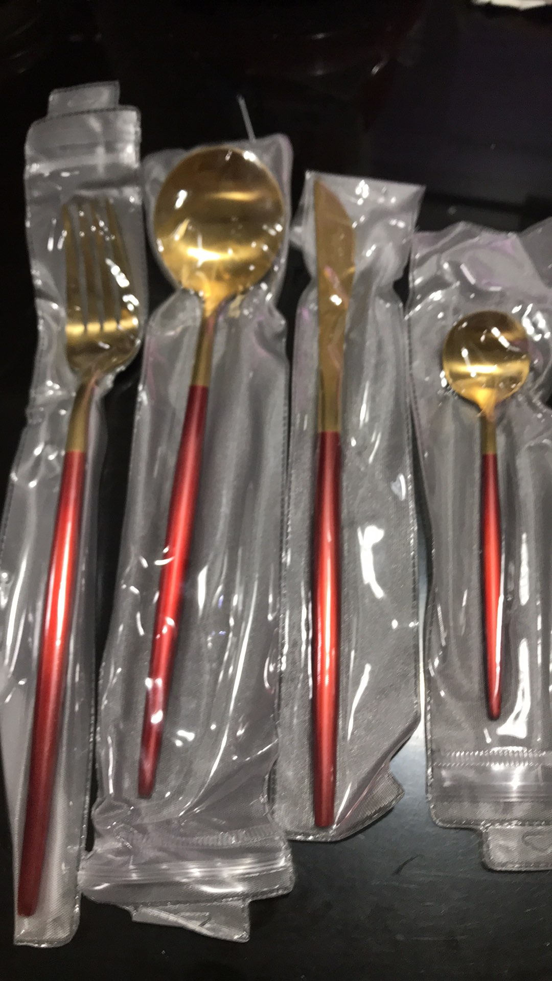 European Gold Dinnerware Sendok Garpu Mewah Untuk Props Foto