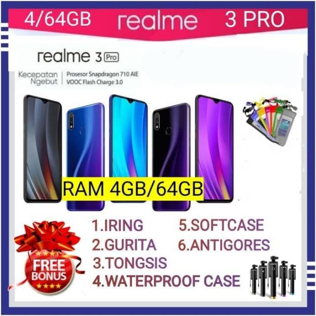 REALME 3 PRO RAM 4/64 GB garansi resmi
