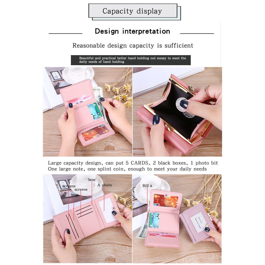 (COD) Dompet Lipat Wanita Dompet Koin Kualitas Kulit Import MALL SHOPPING