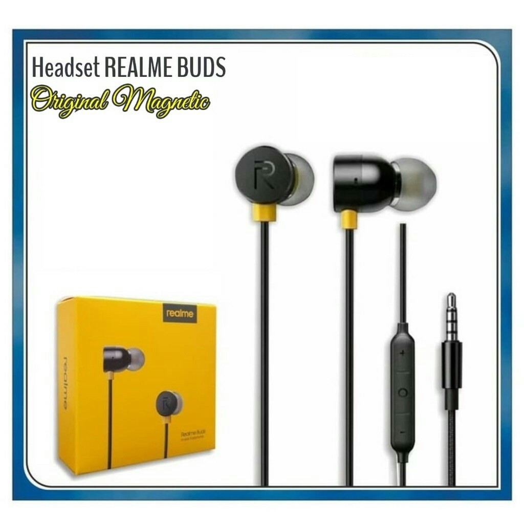 HANDSFREE REALME magnet Original Handsfree MAGNETIC buds Stereo Bass MA10