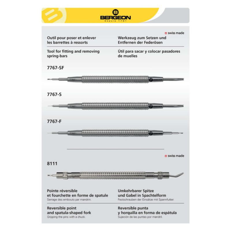 BERGEON 7767-F ALAT UNTUK PASANG DAN BUKA SPRINGBARS FITTING TOOL - 7767-F