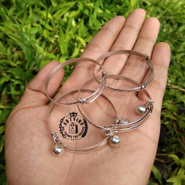 Set Perhiasan Bayi Perak Gelang Kalung Liontin Bandong Blandong Cincin Anak Bali