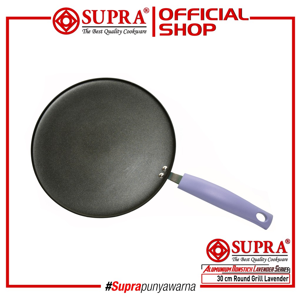 Supra Panci Alumunium Anti Lengket Round Grill 30 Cm - Lavender