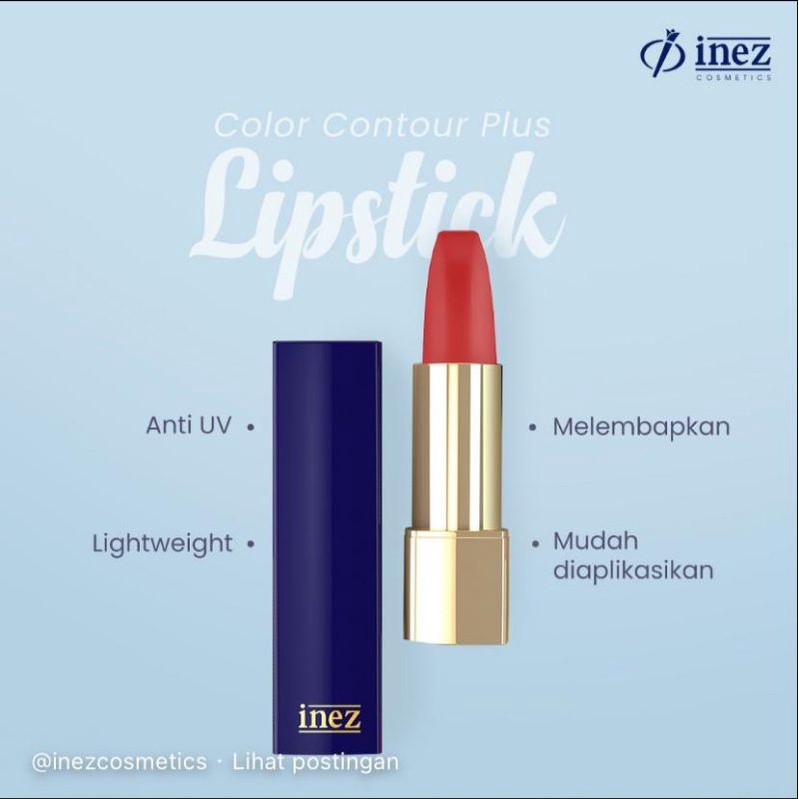 Inez Lipstik 3.5 gr / Inez Color Contour Plus Lipstick Aneka Warna Lipstik Colour