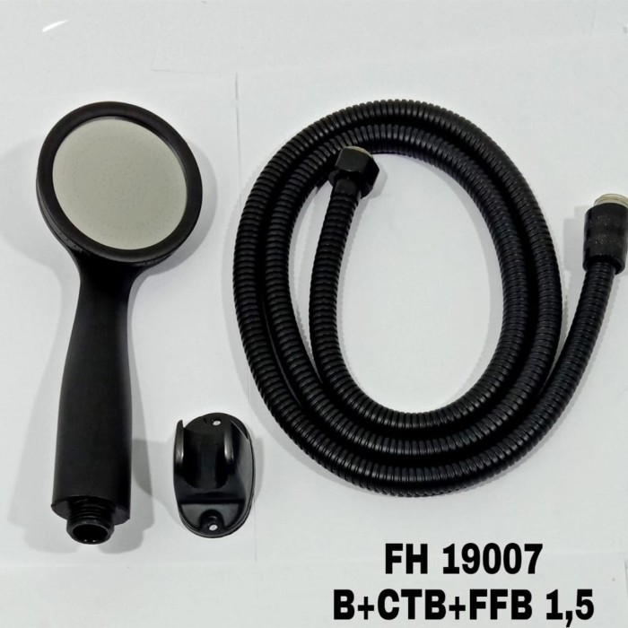 Super Shower hemat air HITAM 19007- Hand Shower Set irit air BLACK saving shower spa H15