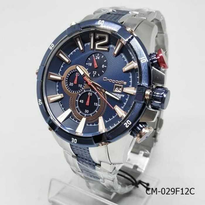 Jam Tangan Crocodile CM-029F12C Silver Blue