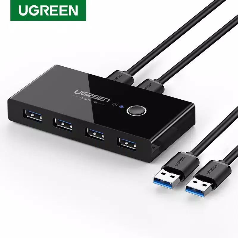 UGREEN Original Switch USB Sharing 4 Device untuk Mouse Keyboard Printer USB 2.0 3.0