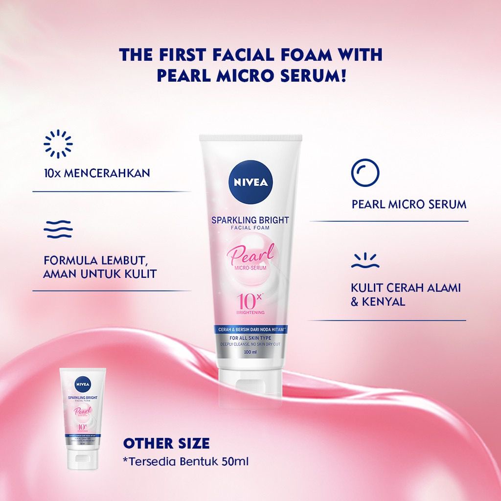 ✿ELYSABETHME✿ 𝓷𝓲𝓿𝓮𝓪 nivea Facial foam with Pearl sabun cuci muka dari ekstrak mutiara lembut